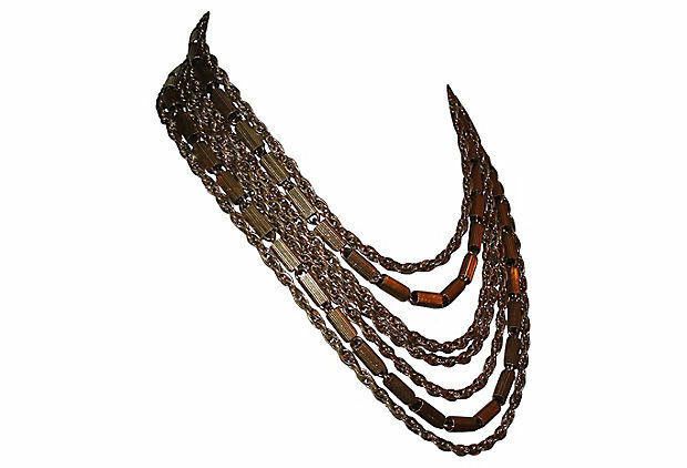 Designer Multi-Strand Gold Tone Chain Necklace Size ONE SIZE - 2 Thumbnail
