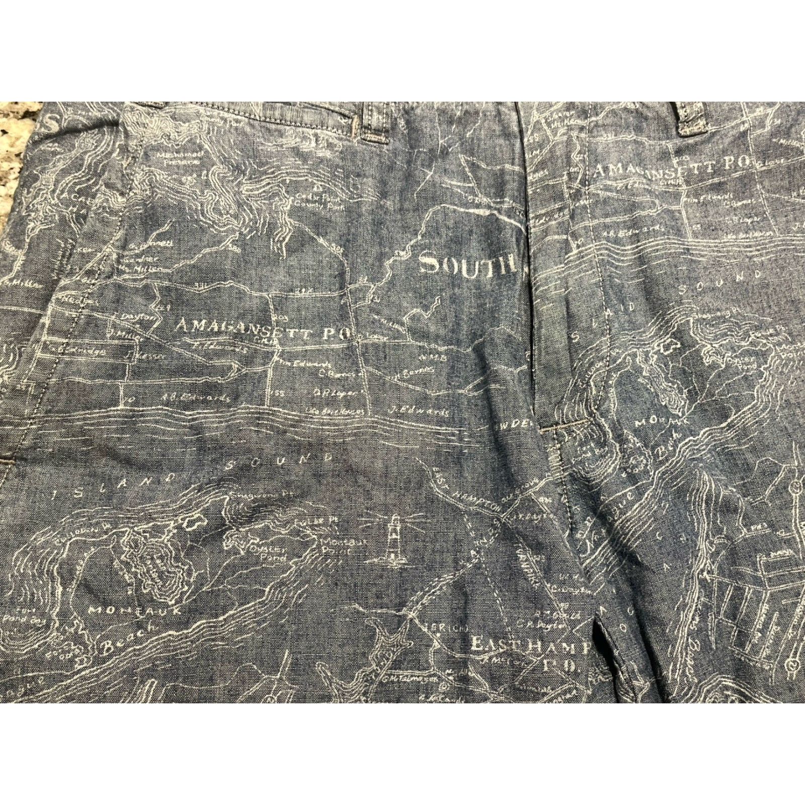 Polo Ralph Lauren Polo Ralph Lauren Shorts Mens 32 Blue Map Chino Flat Front Cotton Casual Travel Mens Size US XS / EU 42 / 0 - 2 Thumbnail