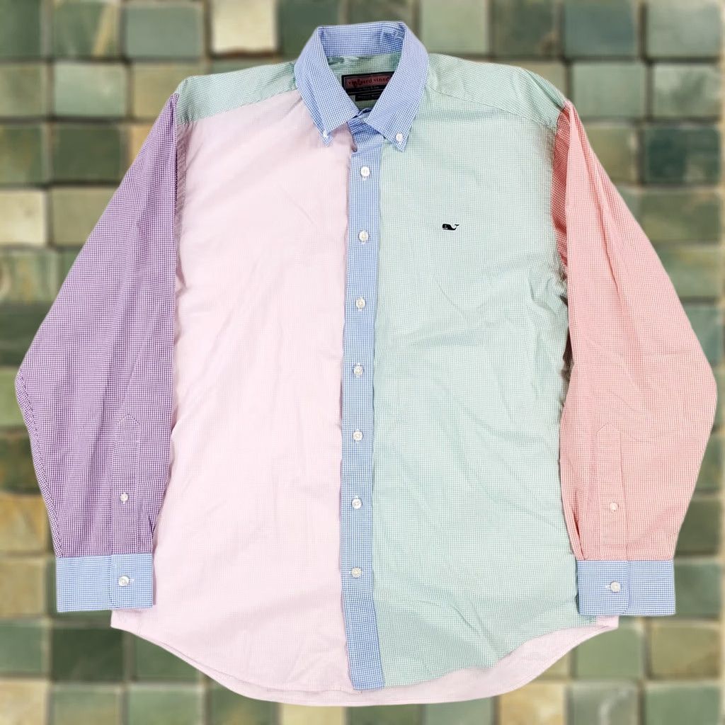 Vineyard Vines Vineyard Vines Button-Up Shirt Long Sleeve Color Block Whale Mens M Multicolor Check Shirt Size US M / EU 48-50 / 2 - 1 Thumbnail