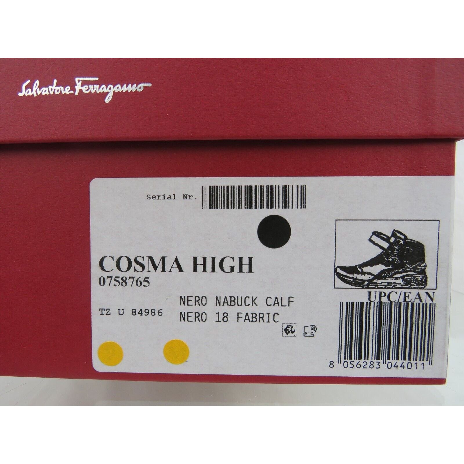 Salvatore Ferragamo COSMA HIGH BLACK LEATHER GANCINI MESH LACE SNEAKERS 10 M Size US 10 / EU 43 - 17 Thumbnail