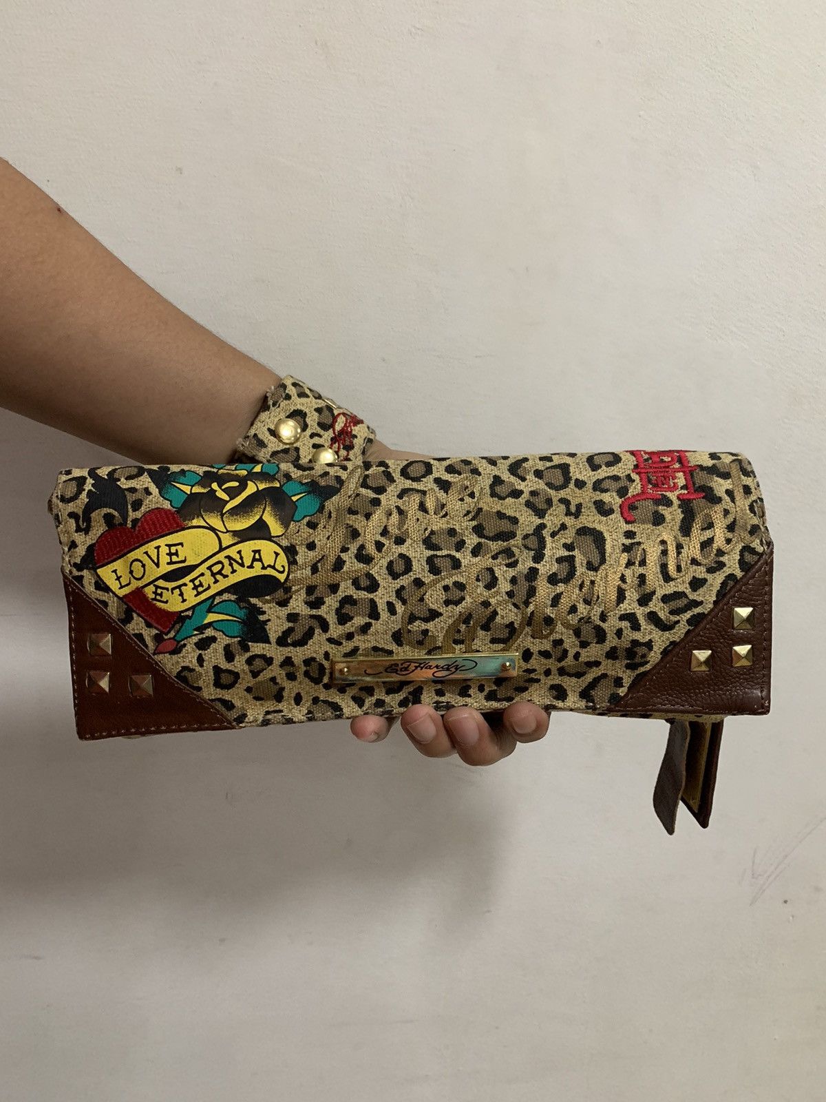 Ed Hardy Ed Hardy Clutches Love Eternal Leopard Print Size ONE SIZE - 13 Thumbnail