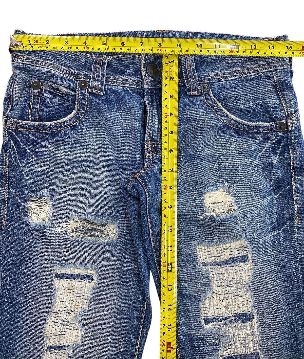 Japanese Brand Japanese Brand Ripped Patch Style Loose Jeans Size US 30 / EU 46 - 9 Thumbnail