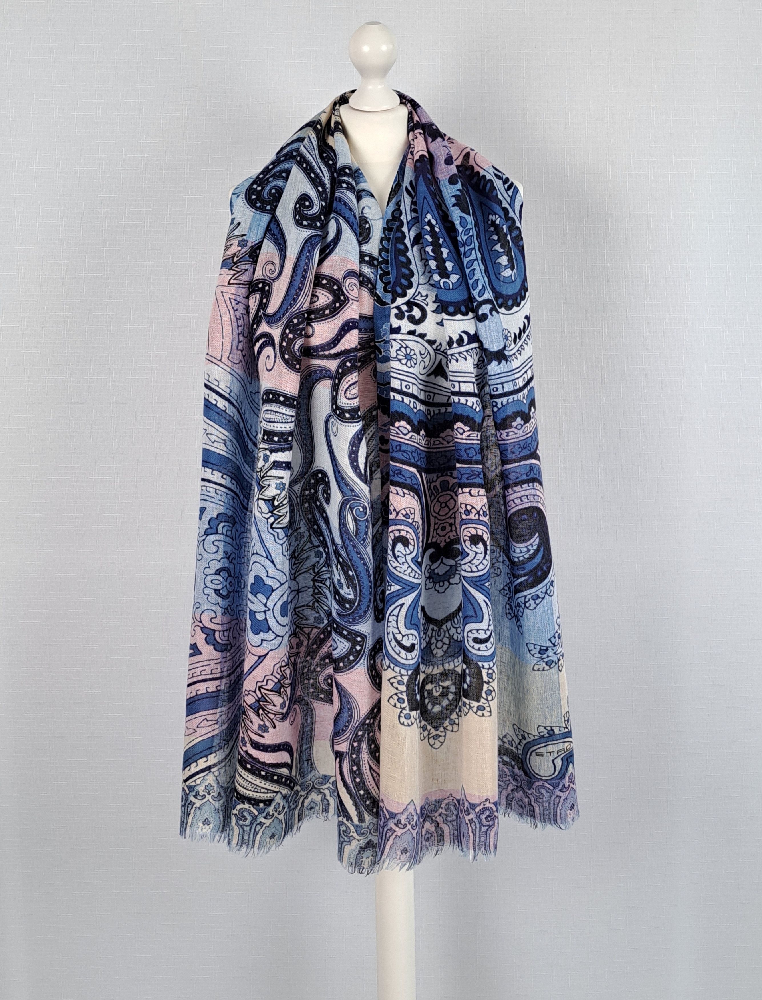 Etro ETRO linen large paisley scarf. Made in Italy. Size ONE SIZE - 3 Thumbnail