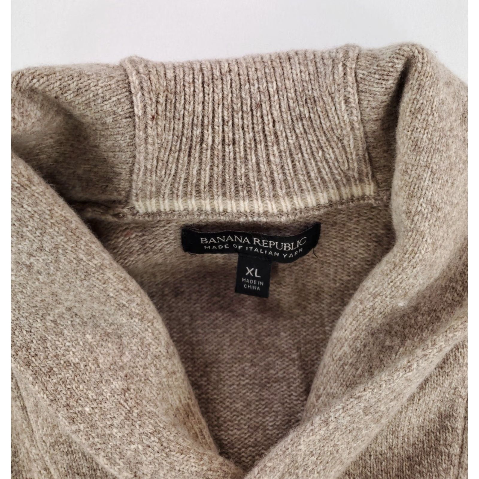 Banana Republic Banana Republic Sweater XL Mens Brown 100% Merino Shawl Collar Italian Yarn Pullover Size US XL / EU 56 / 4 - 4 Thumbnail