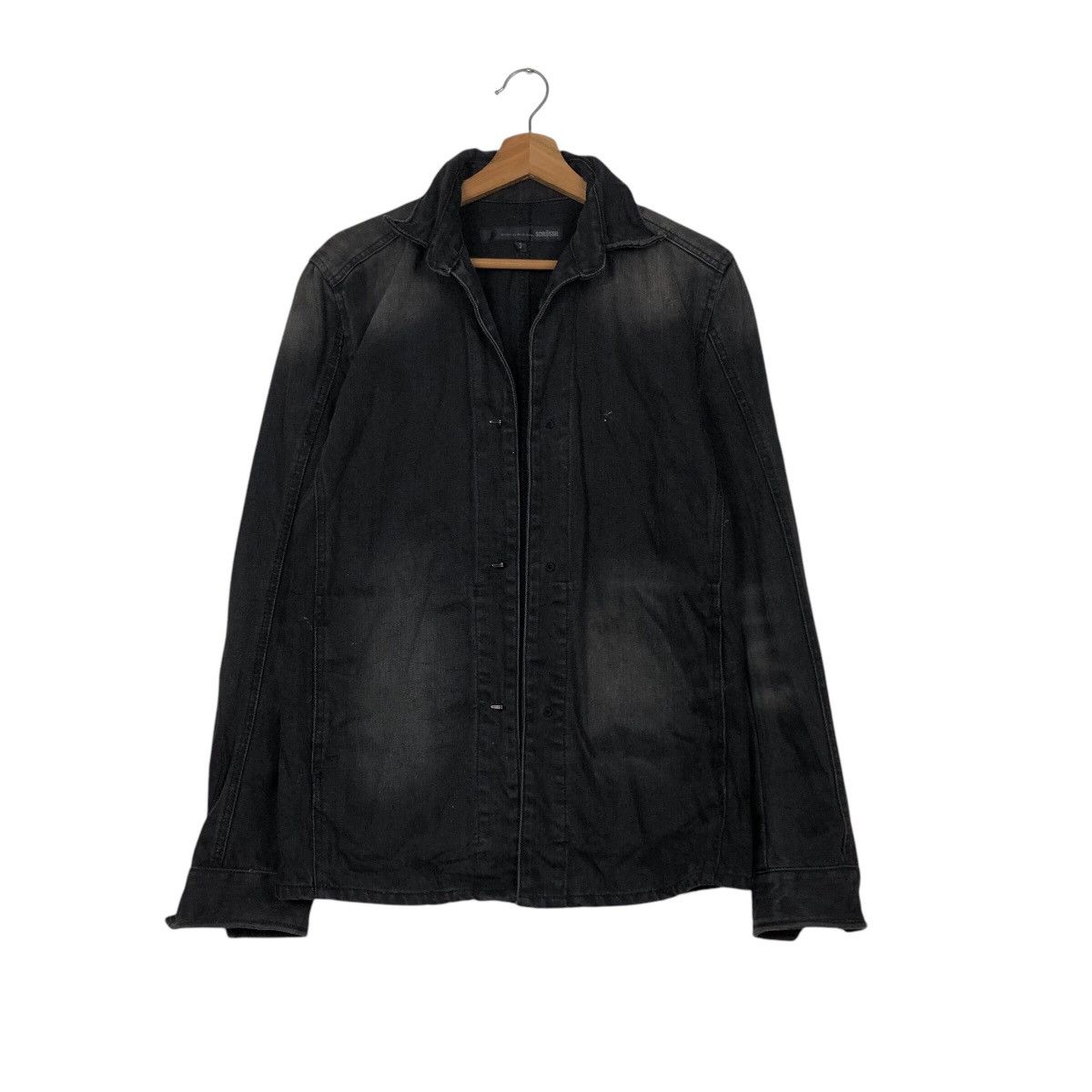 Japanese Brand 📌Schlussel Biker Denim Jacket Iconic Black Issey Miyake Size US M / EU 48-50 / 2 - 2 Thumbnail