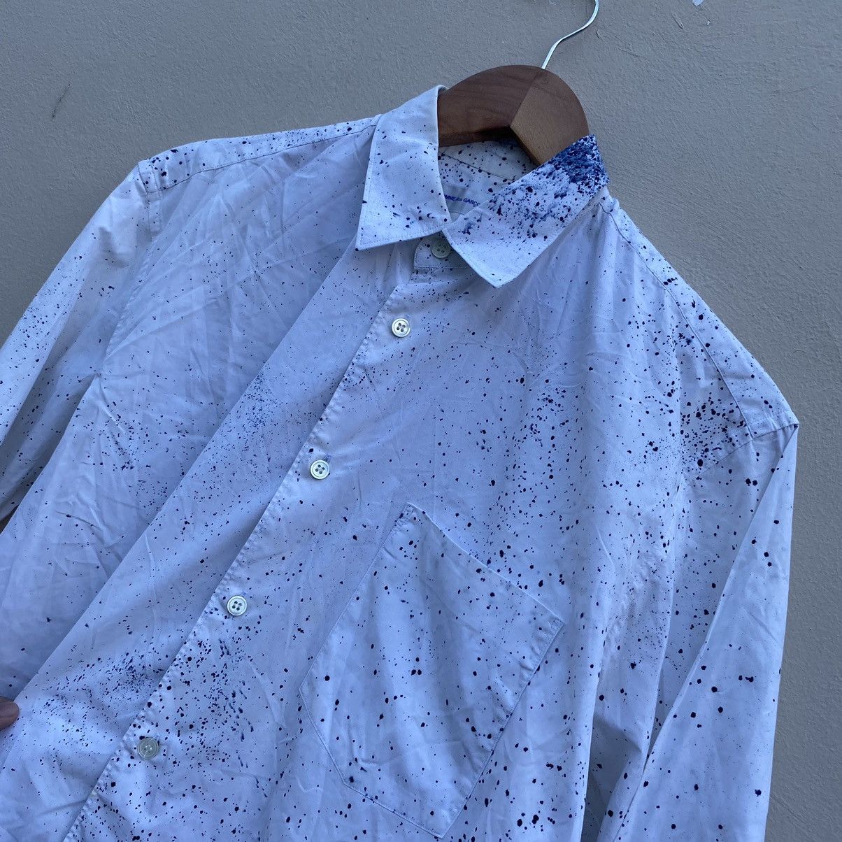 Comme des Garcons Comme des Garcons White Ink Splatter Longsleeve Shirt Size US S / EU 44-46 / 1 - 10 Thumbnail