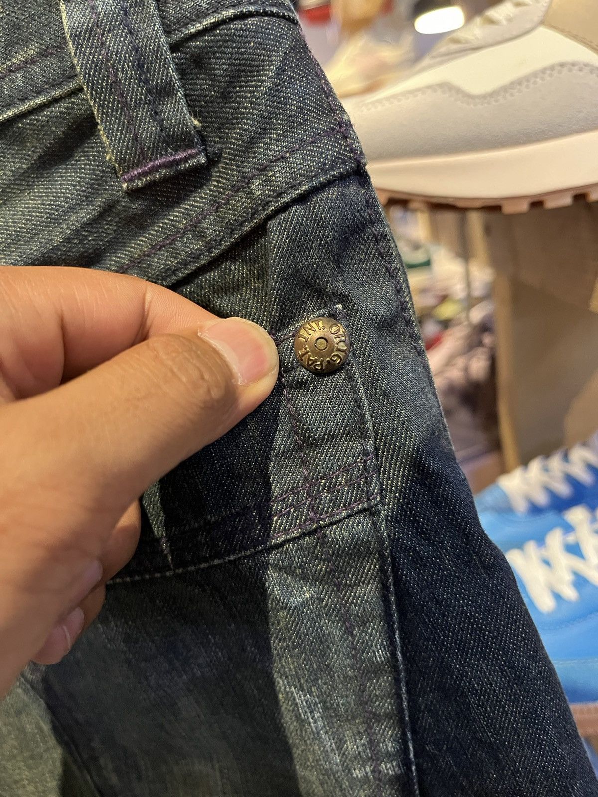 Japanese Brand Rattle Trap Faded Blue Jeans