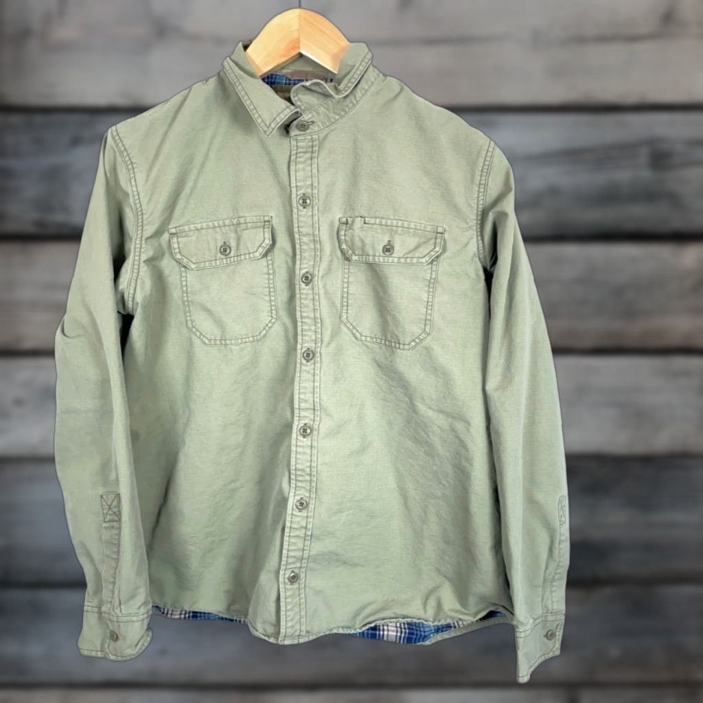 Vintage VINTAGE L.L. Bean Flannel Lined Shirt Jacket Mens Large Green Blue Plaid Size US L / EU 52-54 / 3 - 1 Thumbnail