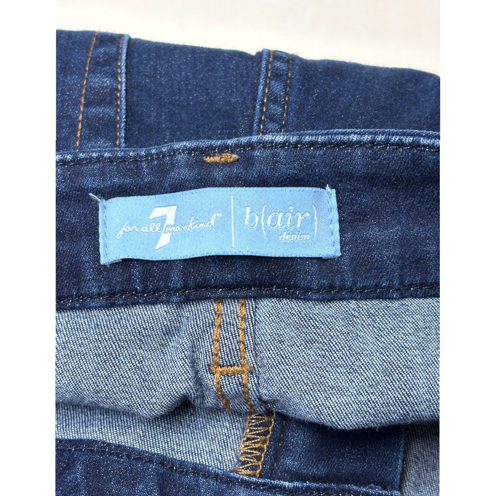 7 For All Mankind 7 For All Mankind Jeans b(air) Denim Front Seam Straight Leg Indigo Blue 29x27 Womens Jeans Size 29" - 5 Thumbnail