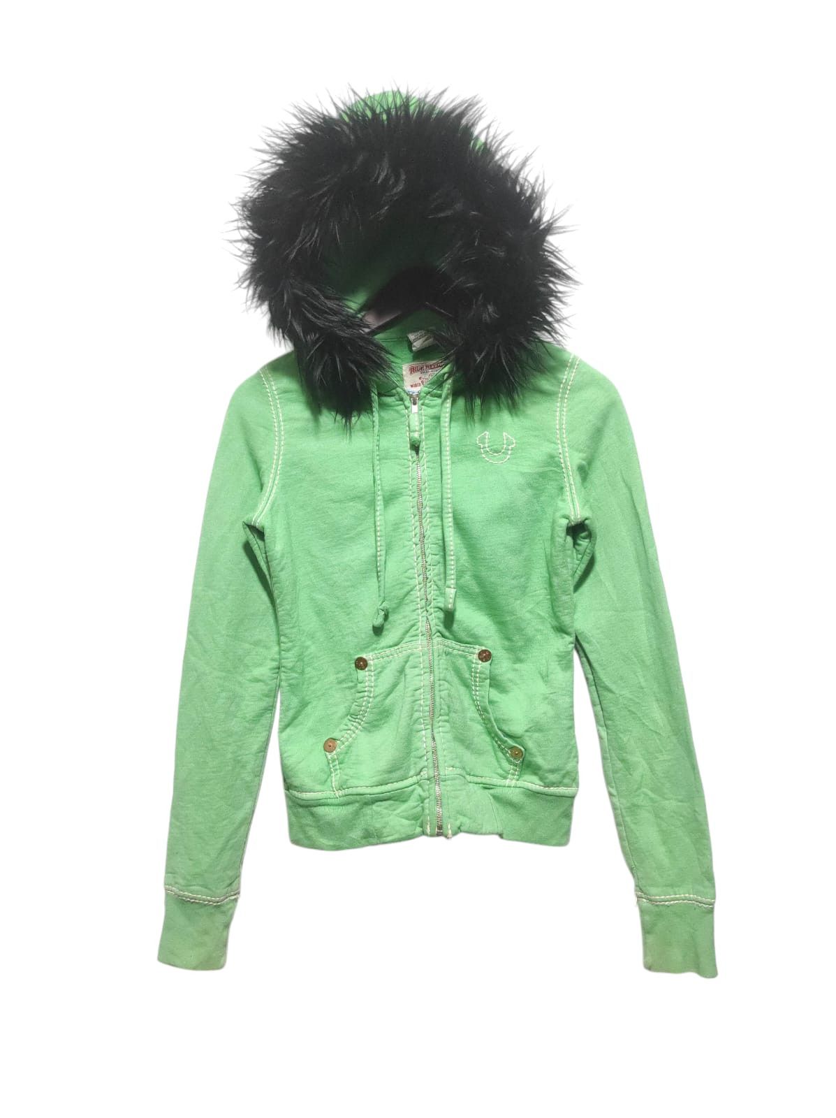 True Religion Crop Zip Fur Hoodie if six was nine lgb style