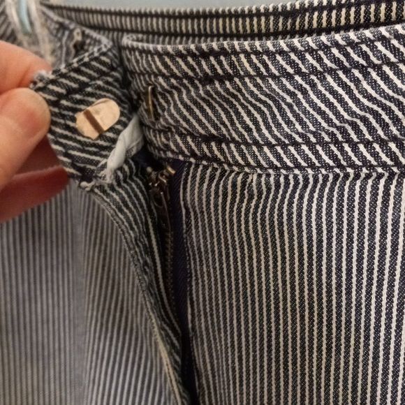 Chicos Chicos Size 1.5 Med Womens Pants Blue White Striped Bootcut Size US 32 / EU 48 - 5 Thumbnail