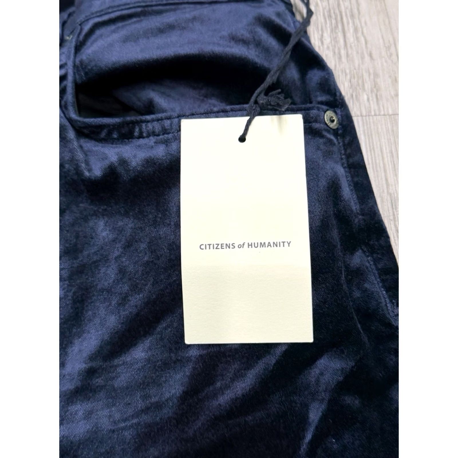 Citizens Of Humanity Citizens of Humanity Paloma Baggy Jeans Womens Size 31 Navy Blue Velvet NWT US Size 24" / US 00 / IT 34 - 7 Thumbnail