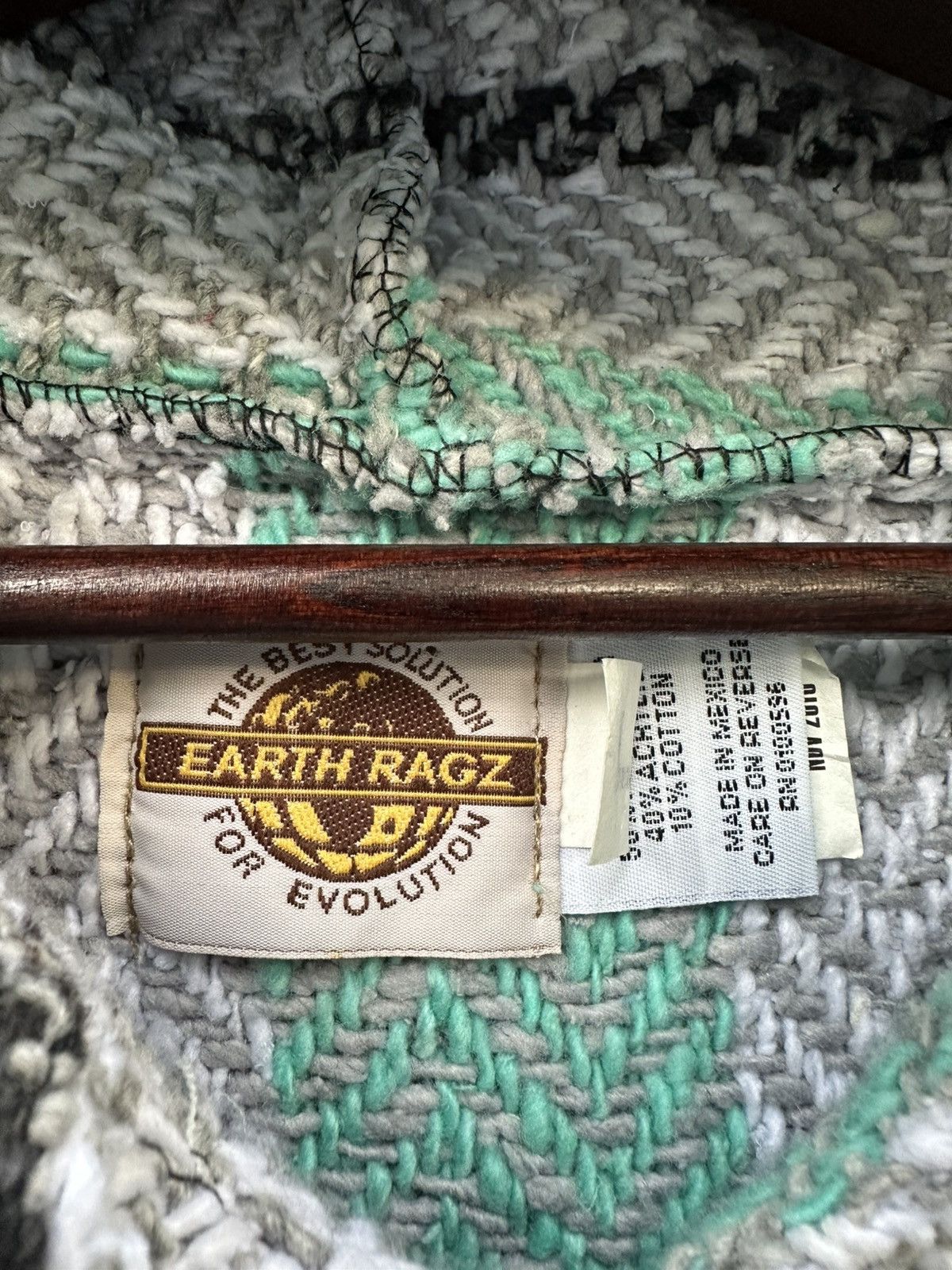 Earth Ragz 👹Vintage Earth Ragz Mexican Baja Drug Rug Pullover Jacket Size US M / EU 48-50 / 2 - 9 Thumbnail