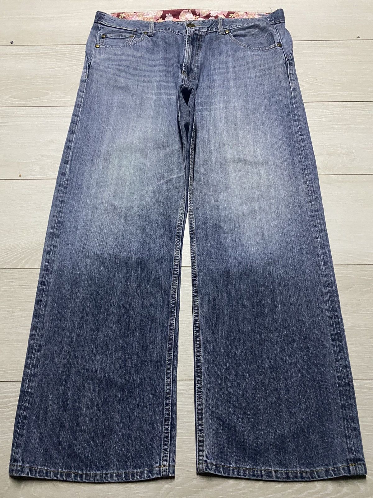 Vintage Sukarjan Embroidered Sakura Patchwork Denim Jeans