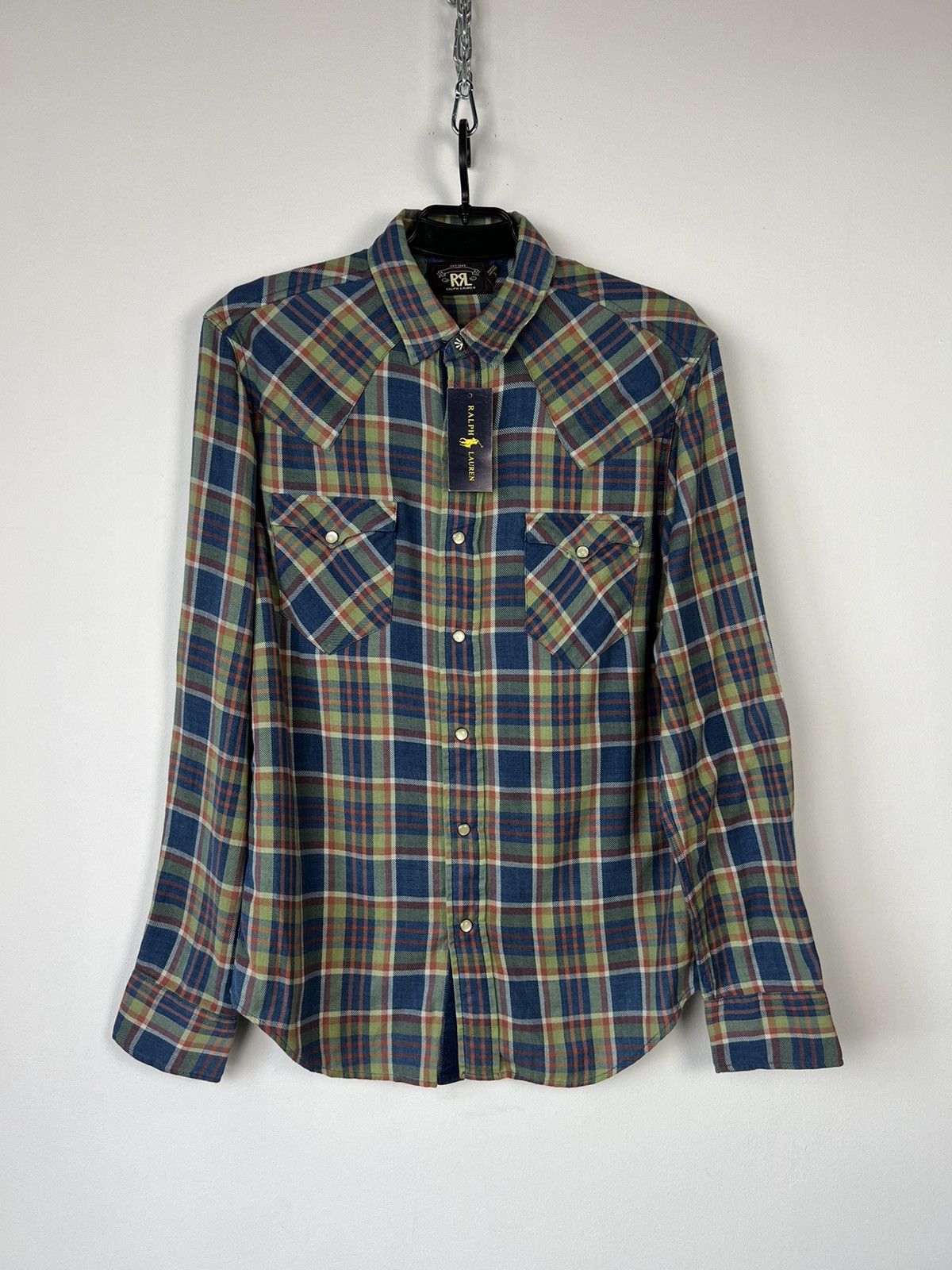 image of New Rrl Polo Ralph Laurent Flanel Shirt Size M, Men's