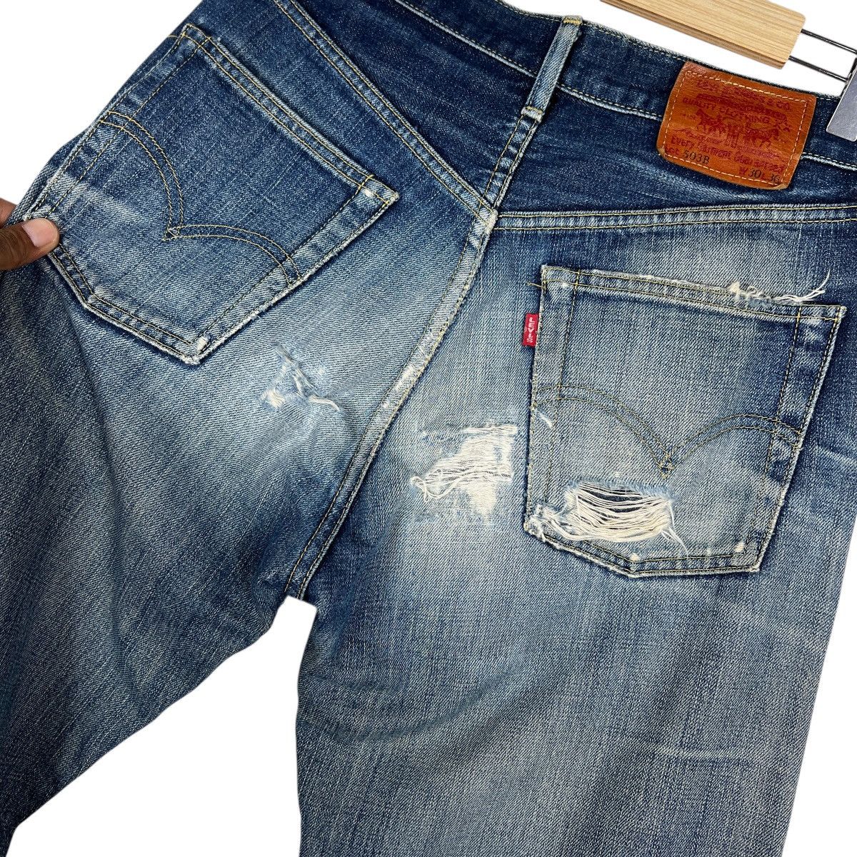Levi's Vintage Clothing 90s Vintage Lvc Levis Lot 503B Selvedge Big E Denim Jeans Size US 30 / EU 46 - 11 Thumbnail