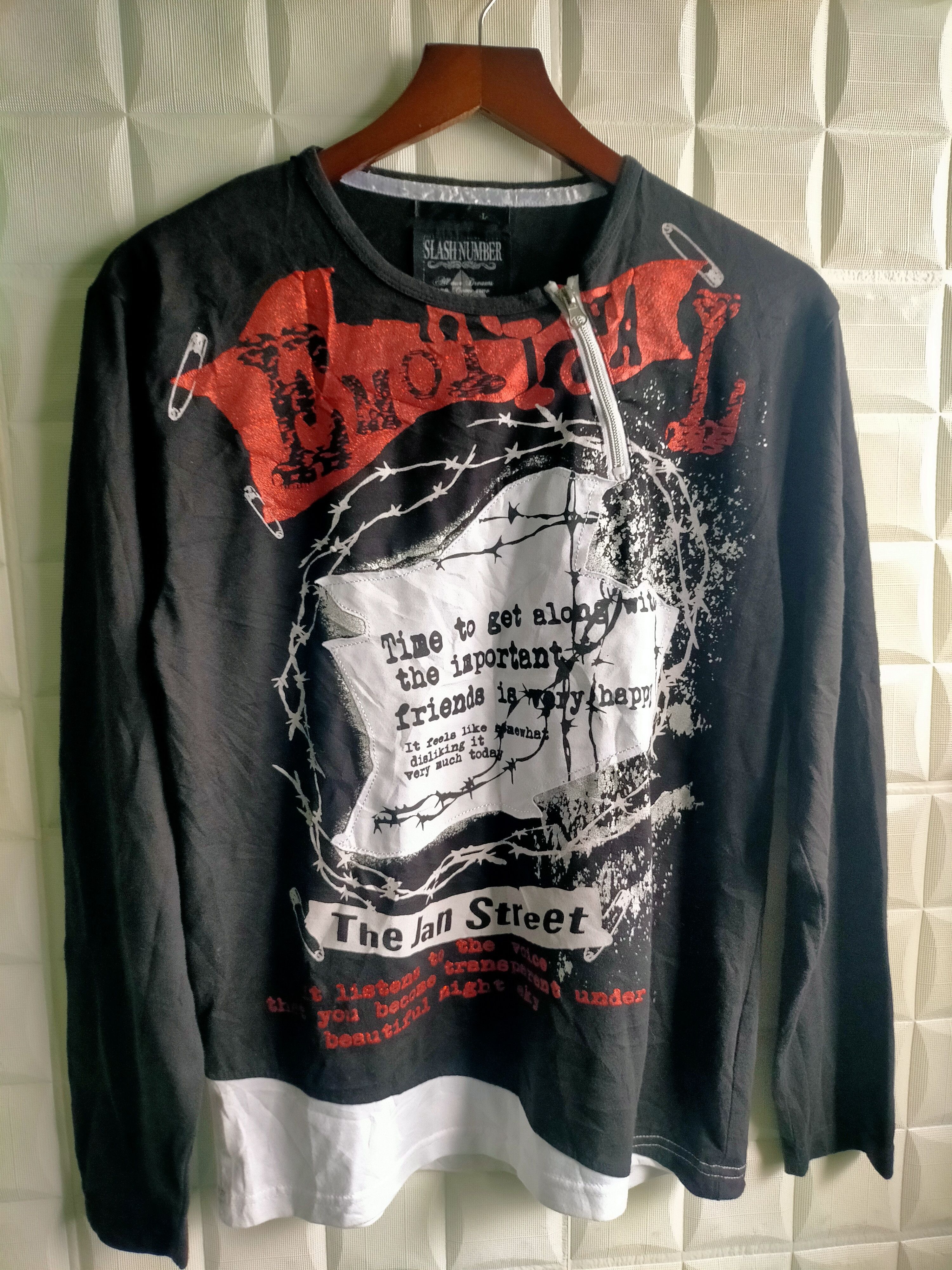 Beauty Beast Slash Number Punk Long Sleeve Tshirt Size US M / EU 48-50 / 2 - 2 Thumbnail