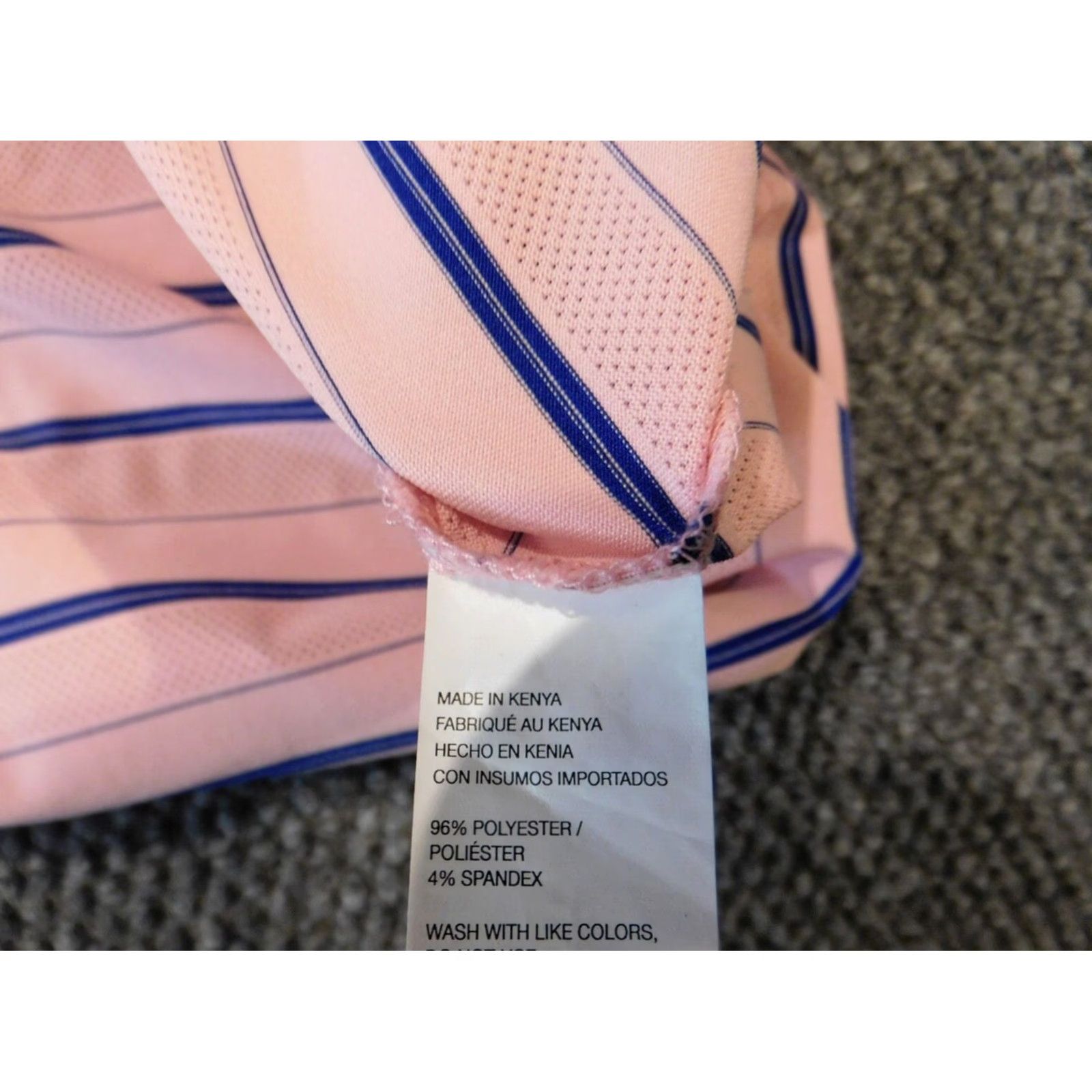 Izod IZOD Polo Shirt Mens XL Pink Striped Short Sleeve Collared Knit Cotton Stretch Golf casual Size US XL / EU 56 / 4 - 6 Thumbnail