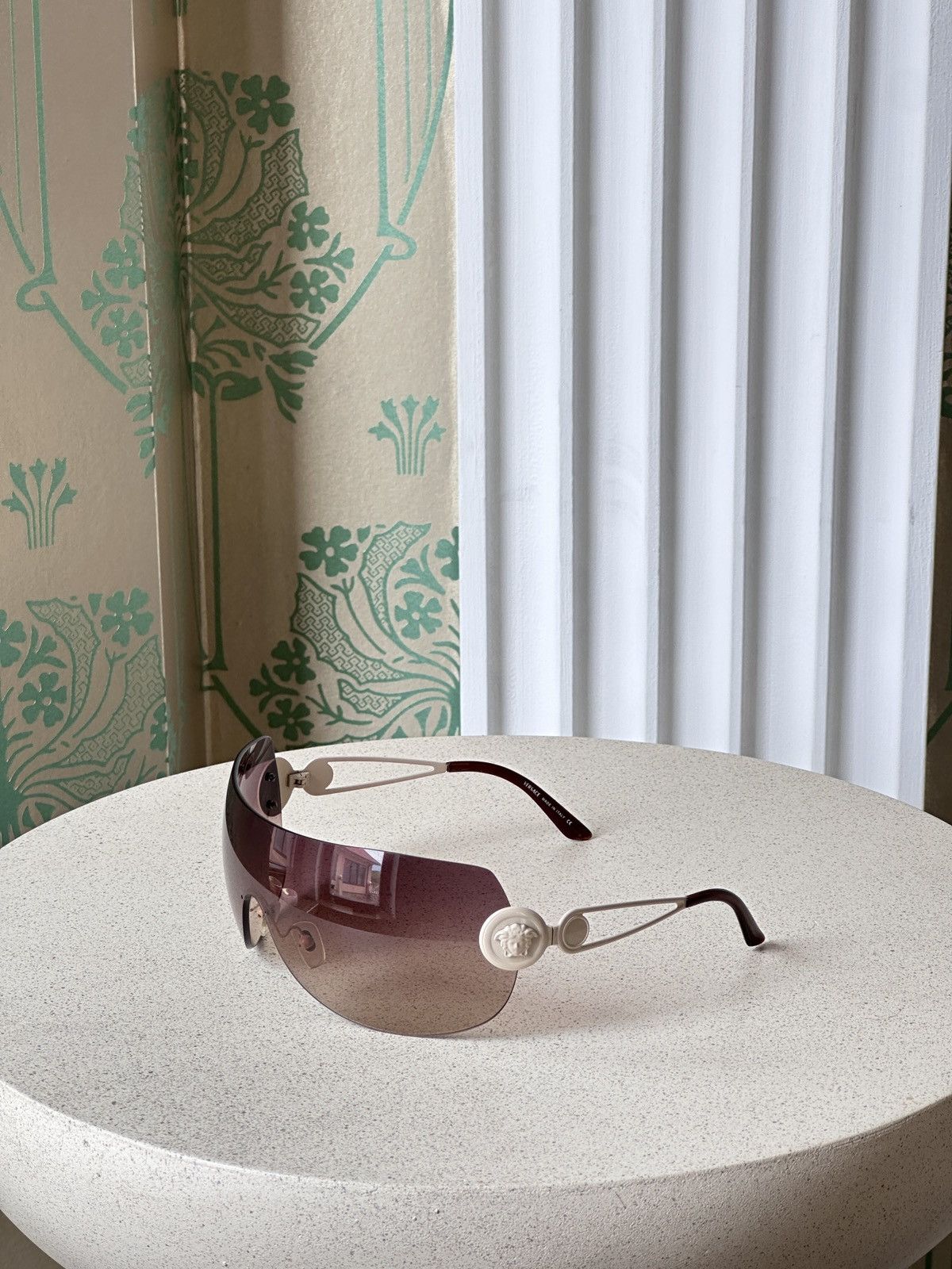 Versace VERSACE Shield Mask Beige Brown Medusa Sunglasses Mod. 2038 Size ONE SIZE - 3 Thumbnail