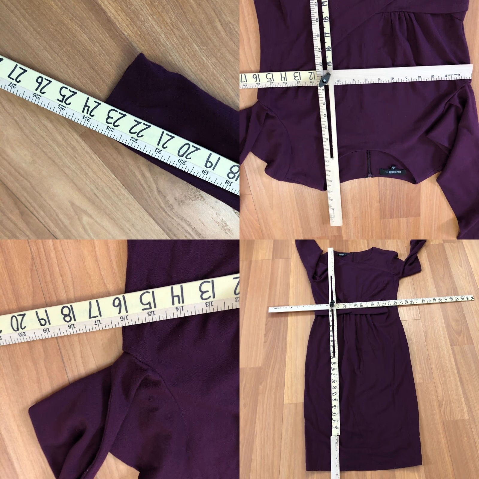 Vintage Lafayette 148 Pencil Dress Size 4 Women Full Length Dress Wine Purple Size S / US 4 / IT 40 - 9 Thumbnail