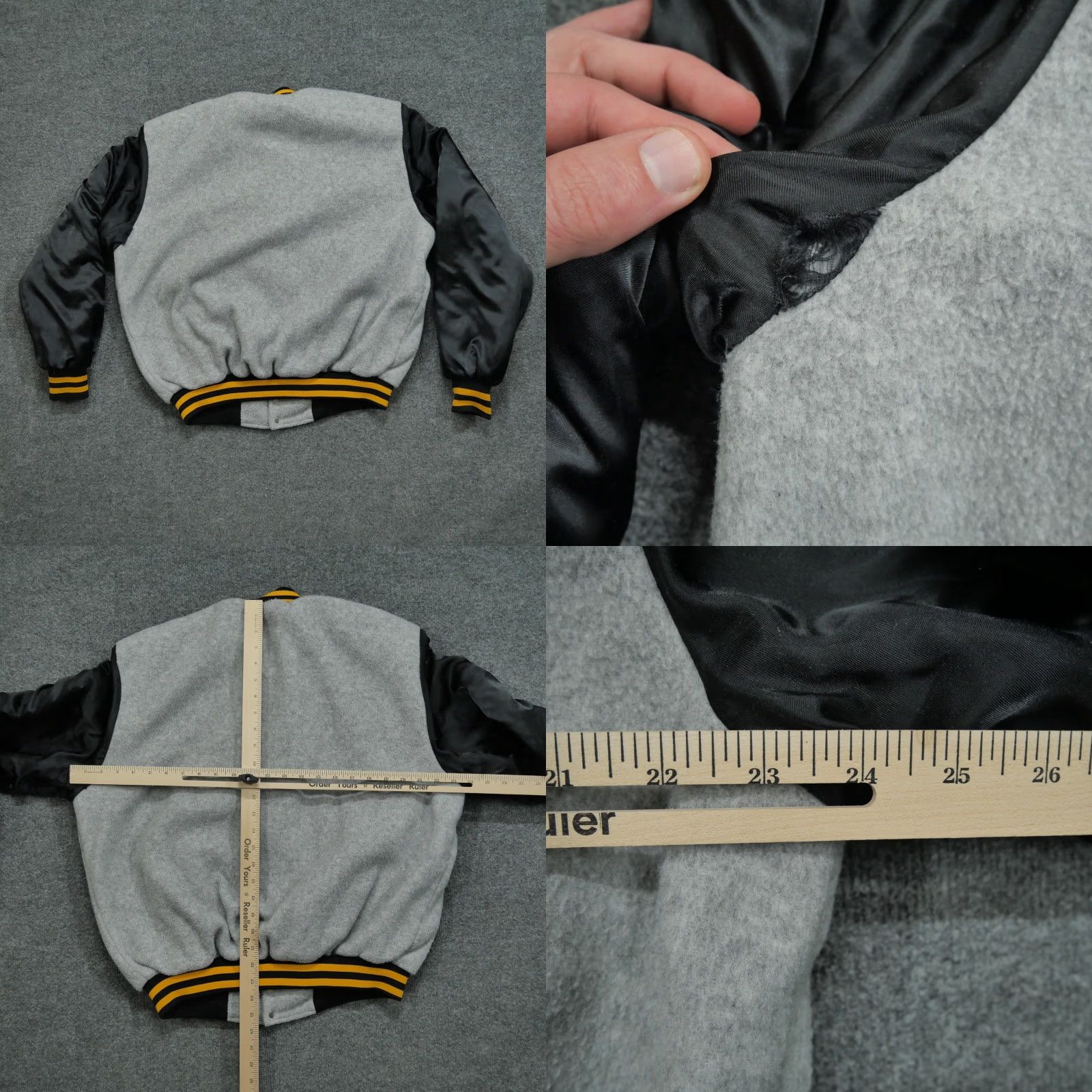Vintage VINTAGE Artex Gun Jacket Mens Large Gray Black Fleece Bomber 80s Size US L / EU 52-54 / 3 - 8 Thumbnail