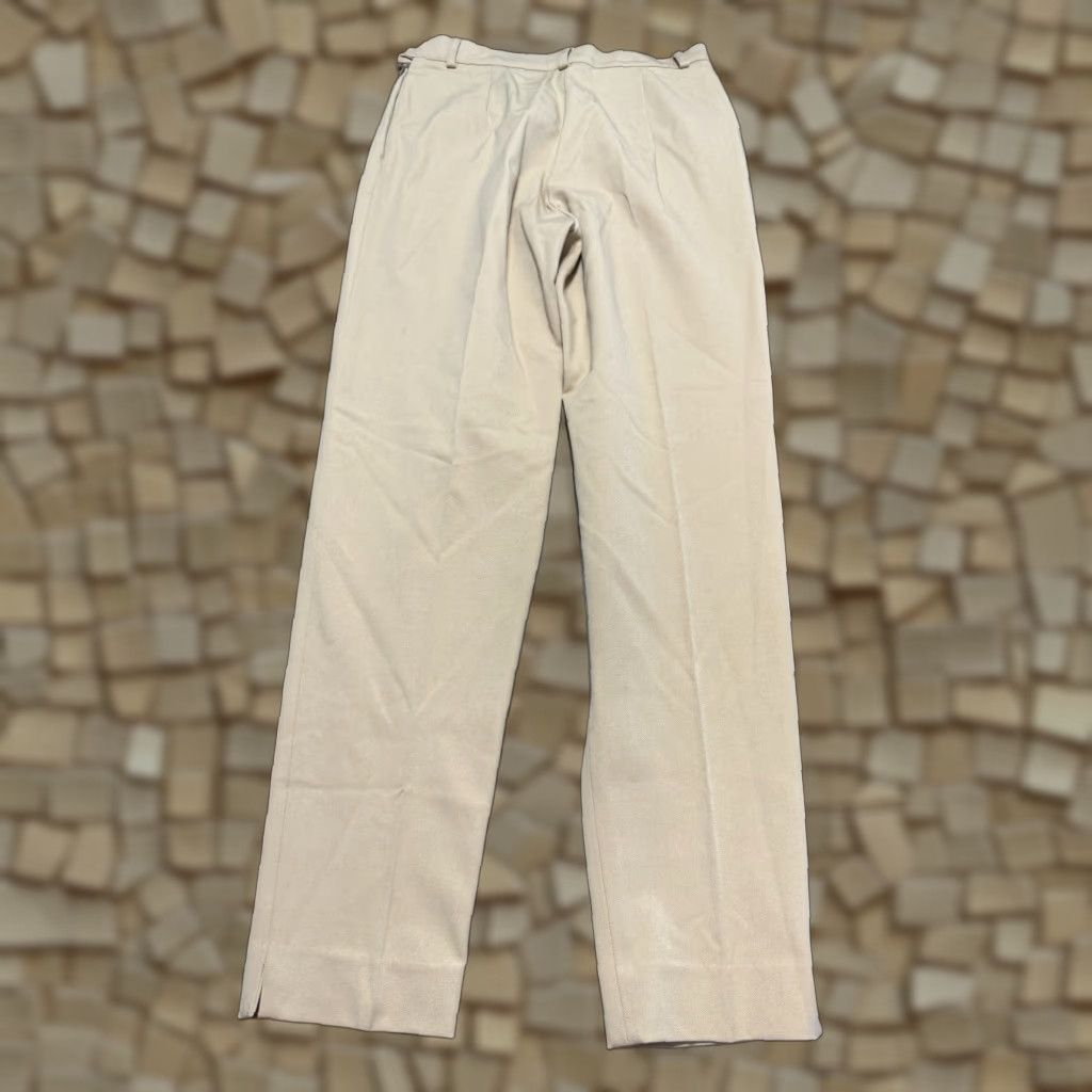Vintage Fabrizio Gianni Pants Women's Size 10 Tan Dress Pants Side Button Stretch Flat Front Regular Inseam 30 in Pant Size 32" / US 10 / IT 46 - 1 Thumbnail