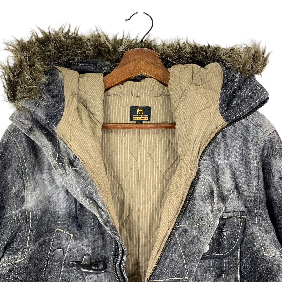 If Six Was Nine × In The Attic × Vintage ⚡️⚡️VINTAGE ALLIX DESIGN WEAR STONE WASH HOODIE JACKET Size US L / EU 52-54 / 3 - 6 Thumbnail