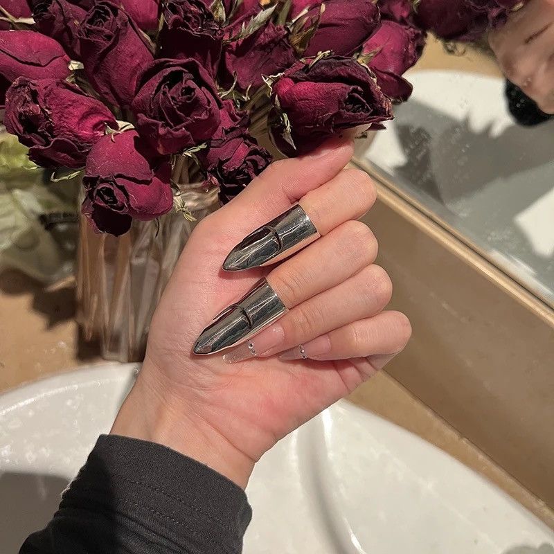 Jewelry Punk Gothic Long Nail Cover Ring Size ONE SIZE - 1 Thumbnail