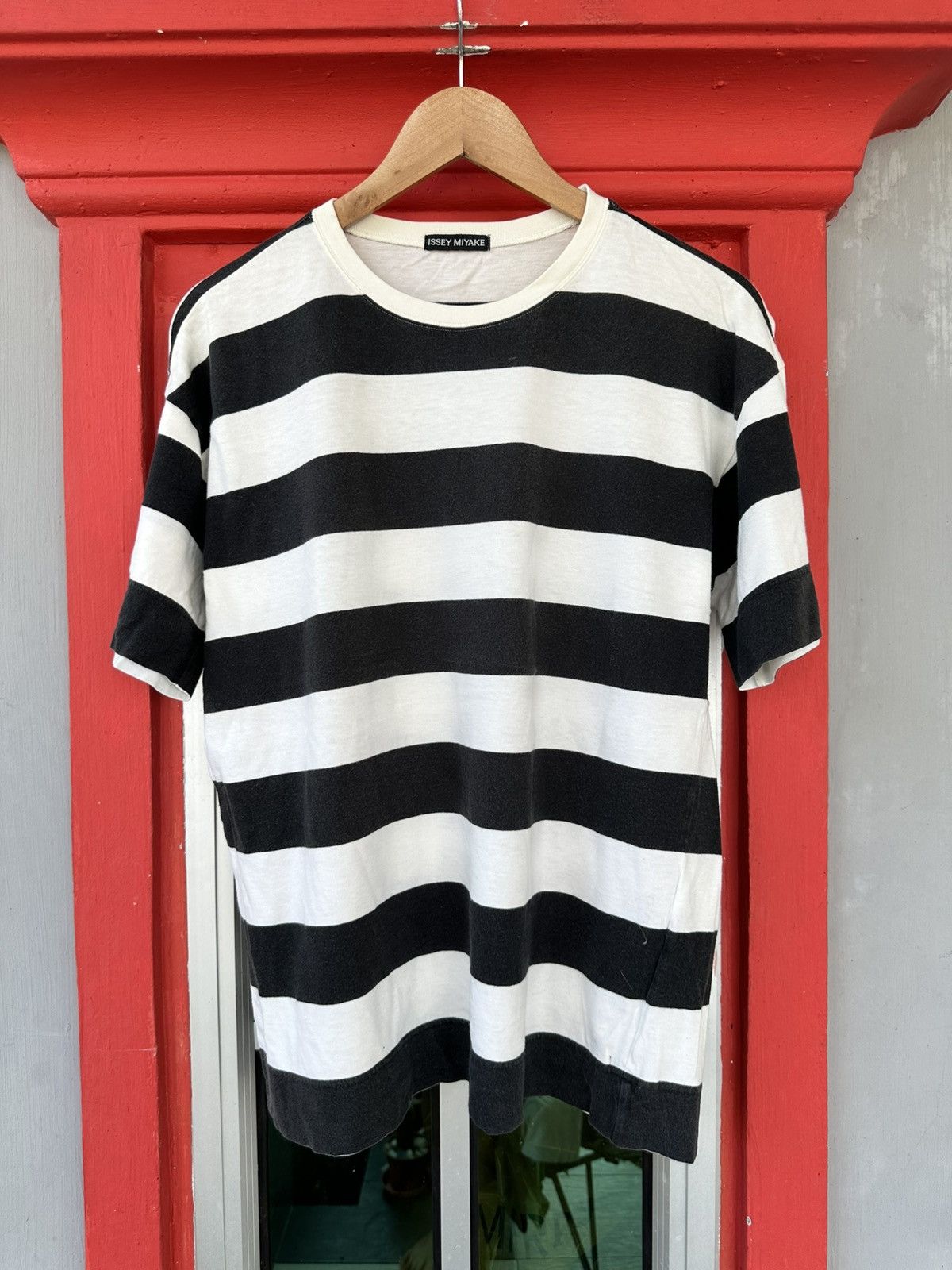 Issey Miyake Vintage Issey Miyake Stripe Tee Size US M / EU 48-50 / 2 - 1 Thumbnail