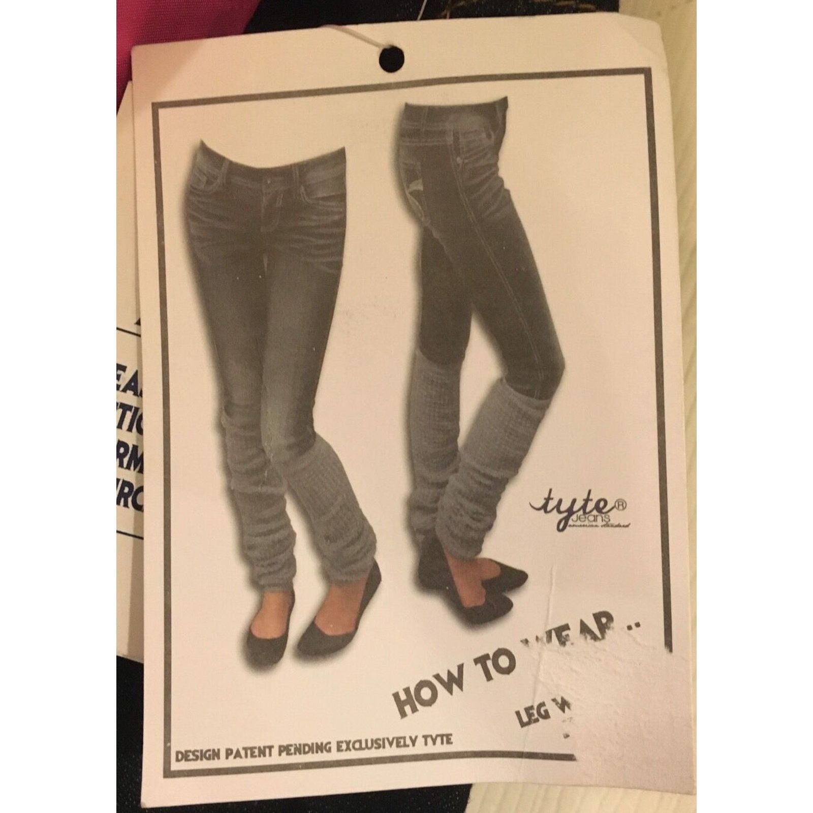 Other TYTE Dark Skinny Jeans Jeggings Black Knit Leg Warmers XL Size 33" - 2 Thumbnail