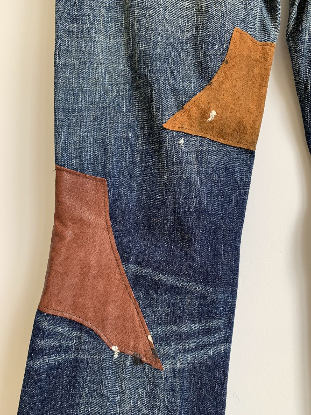 Japanese Brand Bonds & Peace Flared Bootcut Patchwork Distressed Size US 31 - 12 Thumbnail