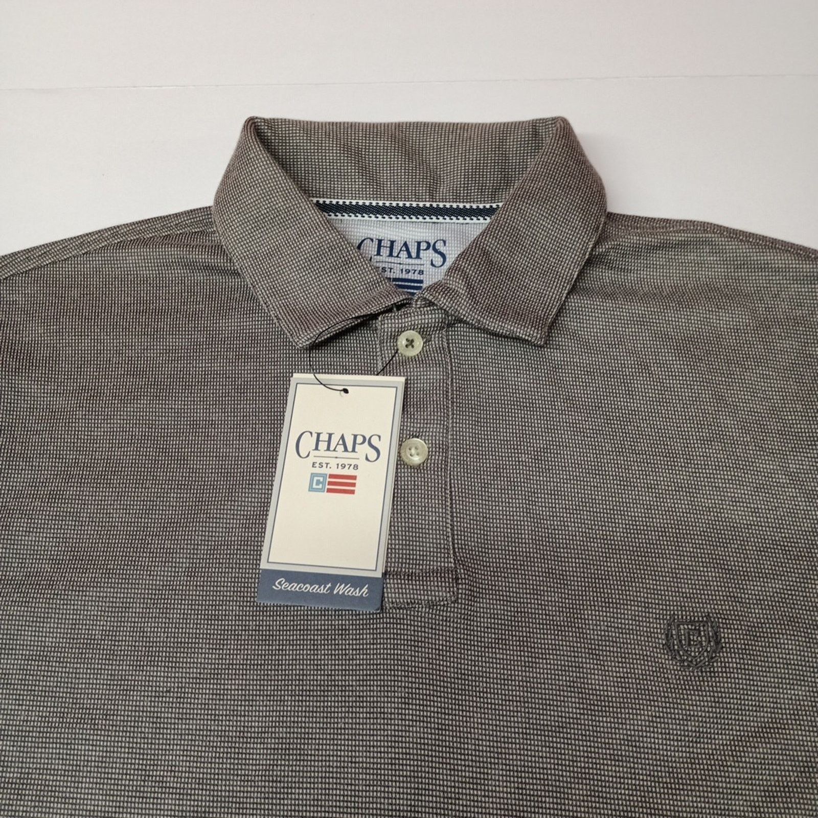 Chaps Chaps Rockland Textured Polo Shirt Mens M Gray Seacoast Wash Size US M / EU 48-50 / 2 - 2 Thumbnail