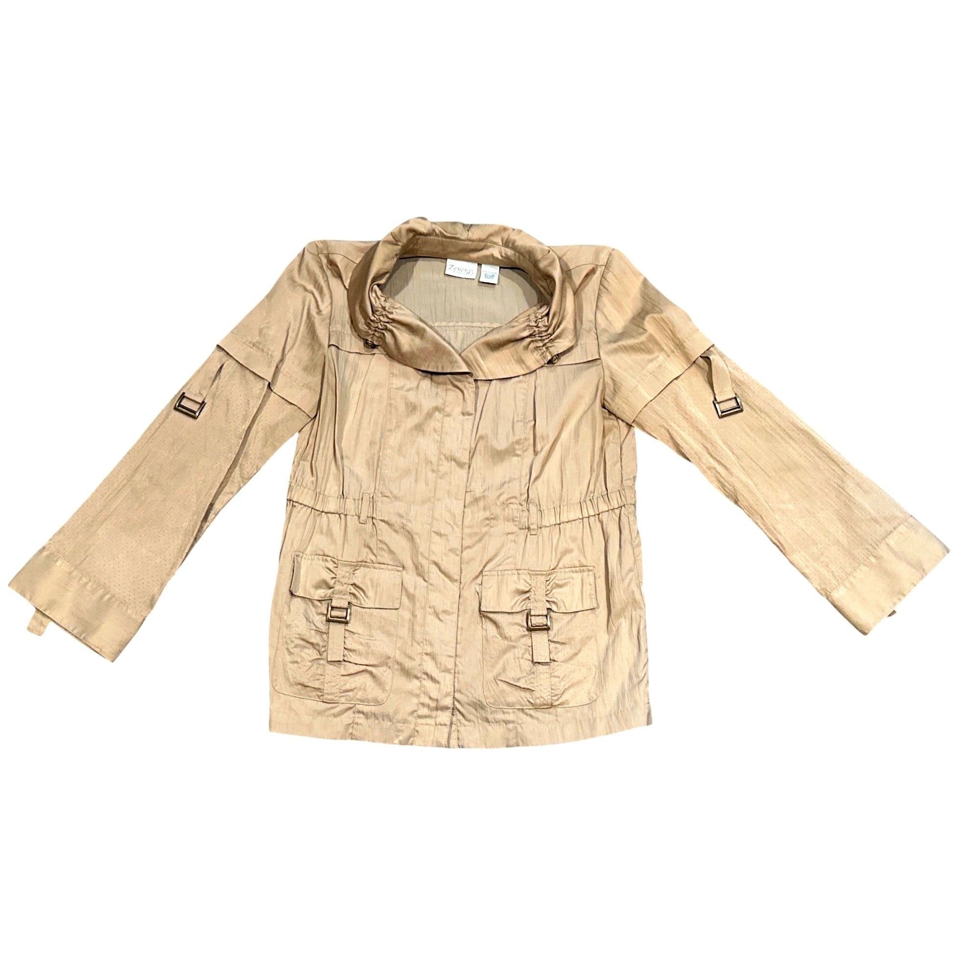 Chicos Chicos Zenergy Lightweight Beige Jacket Adjustable Waist Poc Size XS / US 0-2 / IT 36-38 - 8 Thumbnail