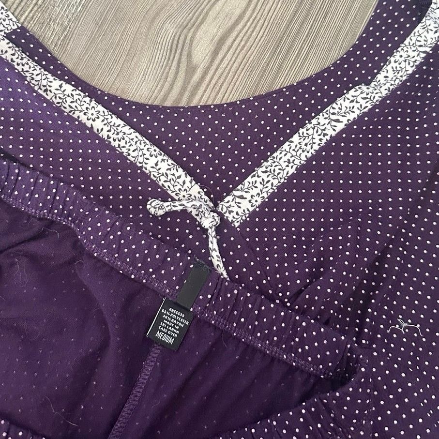 Other no brand purple and white polka dot sleepwear pajama set Size ONE SIZE - 4 Thumbnail