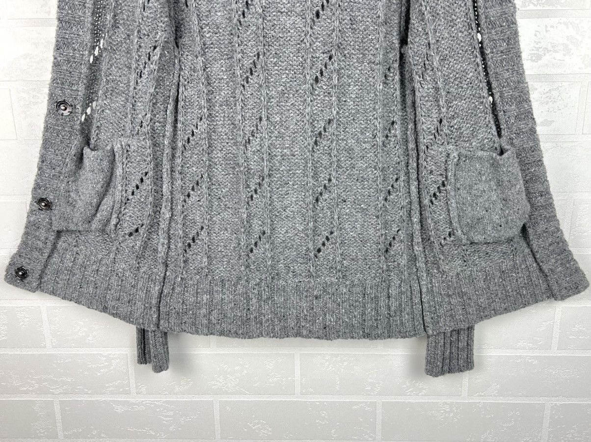 Hermes HERMES Sweater Hooded Wool Knit Mesh Pockets Gray Women's Size M / US 6-8 / IT 42-44 - 12 Thumbnail