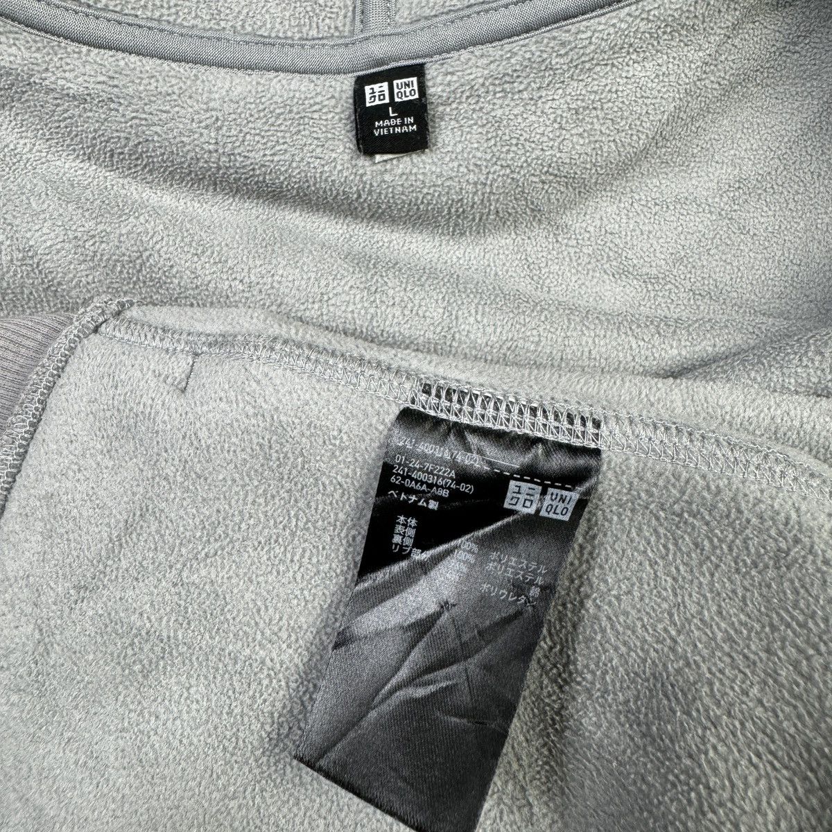 Japanese Brand × Uniqlo 💥Uniqlo Fleece Grey Hooded Light Jacket Size US L / EU 52-54 / 3 - 5 Thumbnail