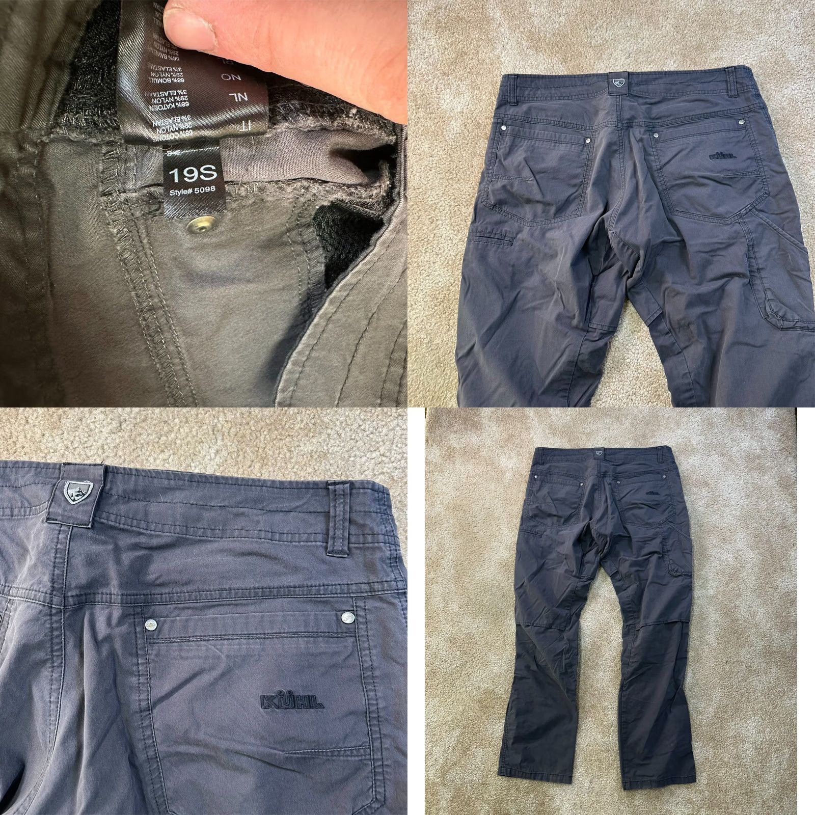 Vintage KUHL Konfidant Air Pants Men's 34x32 Gray Hiking Outdoor Straight leg Pants Size US 34 / EU 50 - 8 Thumbnail