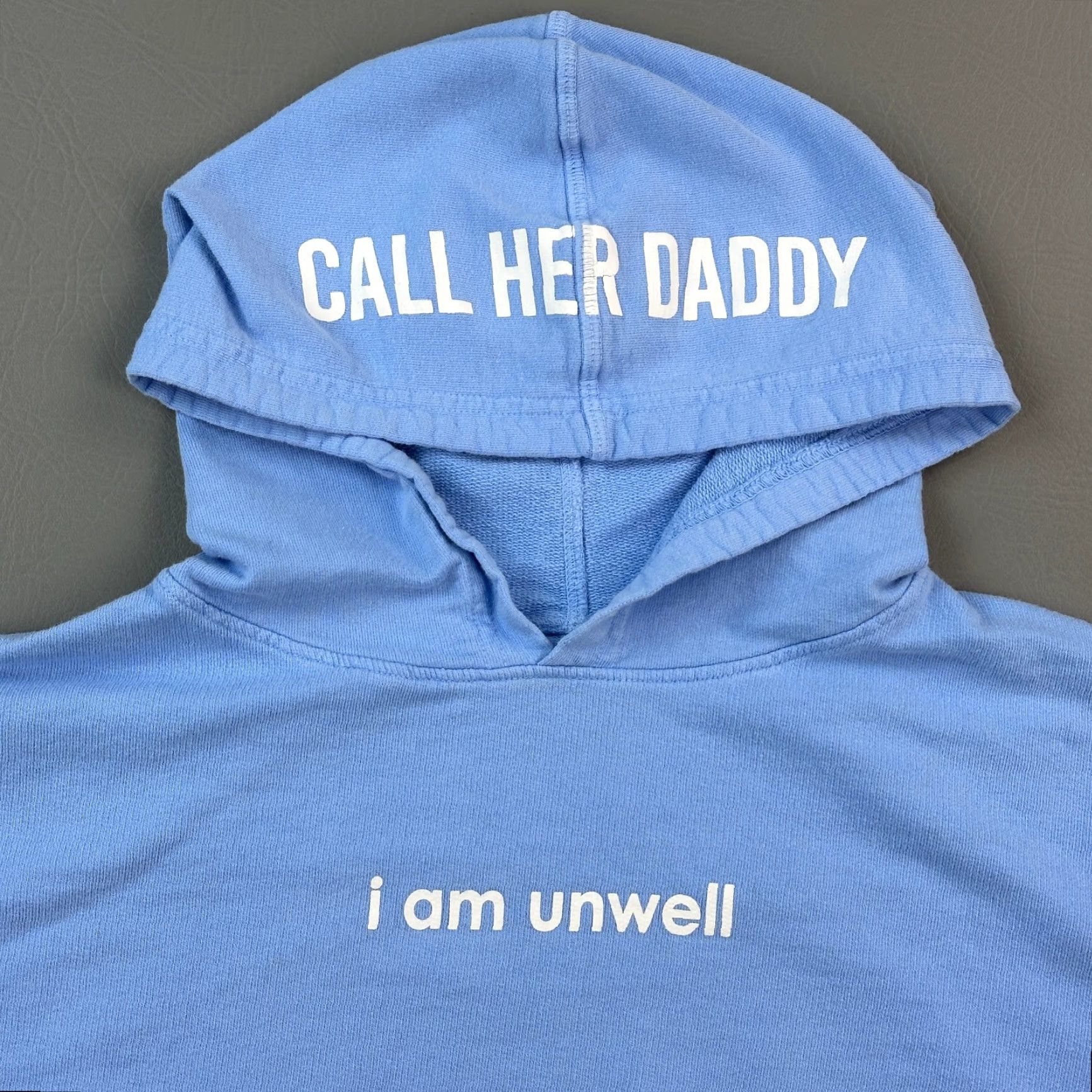 Vintage Barstool Sports Hoodie Women’s Small Blue Call Her Daddy Crop Graphic USA Made Size M / US 6-8 / IT 42-44 - 4 Thumbnail
