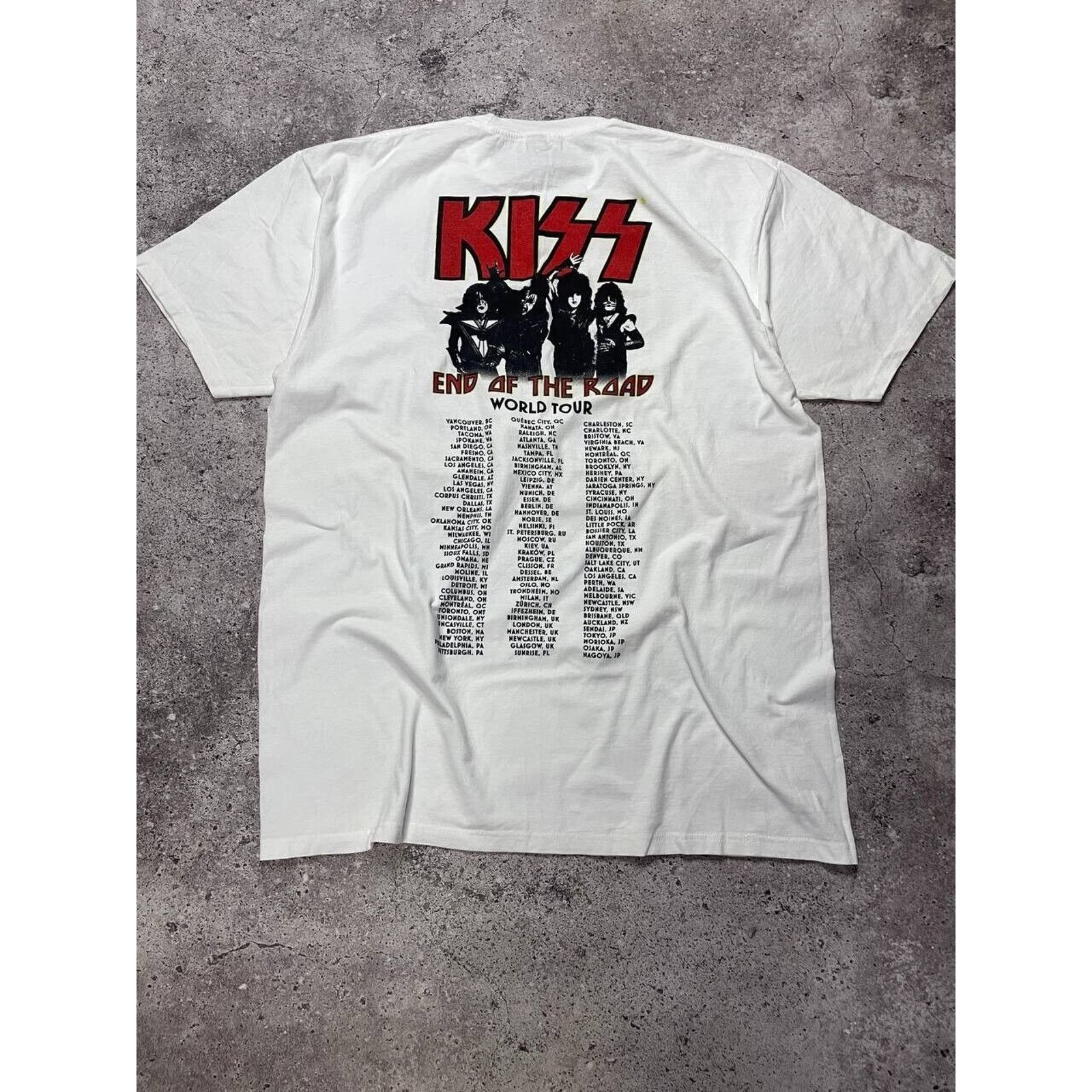 KISS KISS Band XL White T-Shirt End the Road World Tour 2019 Rock Size US XL / EU 56 / 4 - 4 Thumbnail