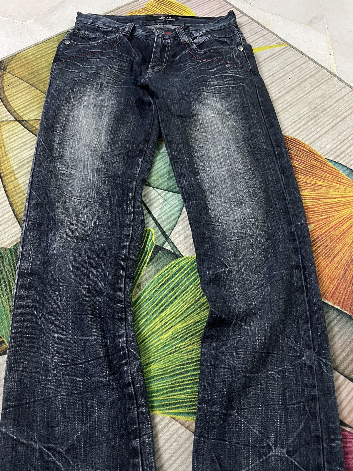 If Six Was Nine × Japanese Brand × Le Grande Bleu (L.G.B.) VTG DOMINATE HANDCRAFTED DOUBLE WAIST UK FLAGS JEANS Size US 28 / EU 44 - 3 Thumbnail