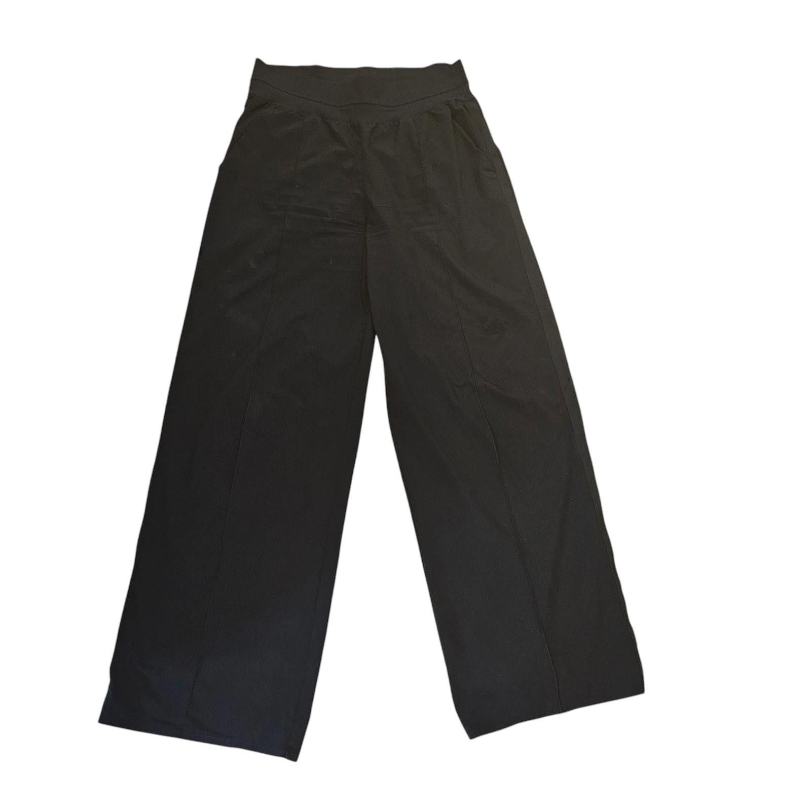 Designer Athleta Black Wide-Leg Pants SZ 10 Size L / US 10 / IT 46 - 1 Thumbnail