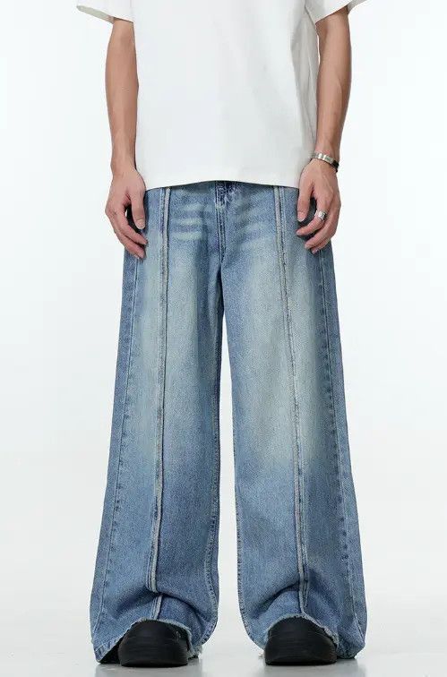 VIBE American style patchwork trendy straight loose retro jeans Size US 32 / EU 48 - 1 Thumbnail