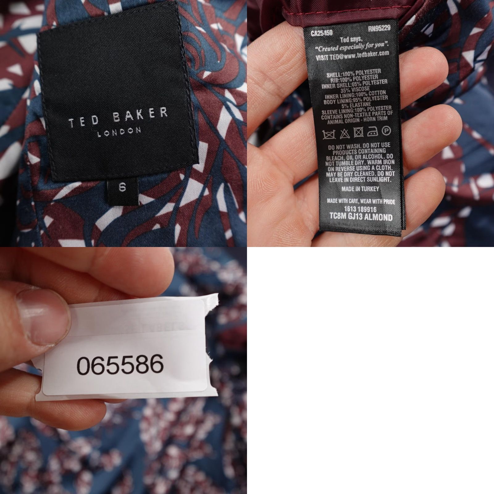 Ted Baker Ted Baker Jacket Mens 2XL Blazer Sport Coat Lined 3 Button Dark Blue Size 44 Regular Size 44R - 8 Thumbnail