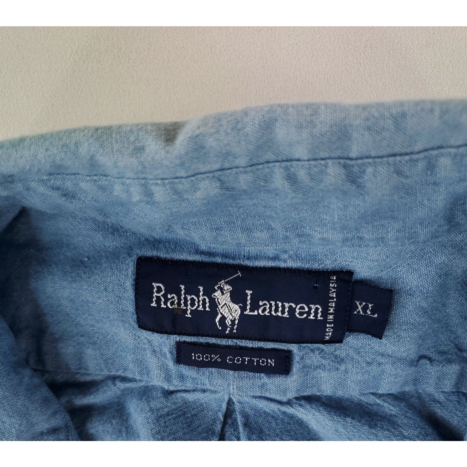 Ralph Lauren Ralph Lauren Shirt Chambray Button Down Blue Flesh Pony Mens XL Blue Long Sleeve Regular Size XL Mens Size US XL / EU 56 / 4 - 3 Thumbnail
