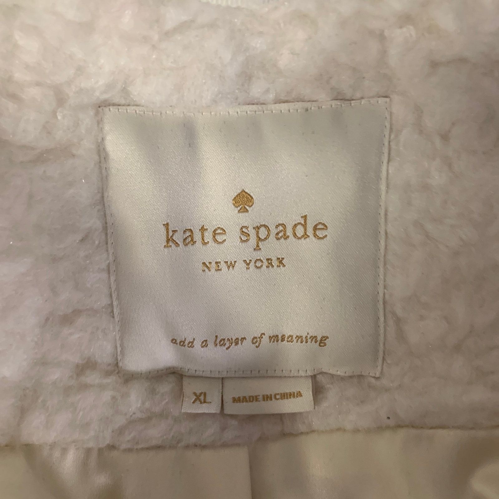 Kate Spade KATE SPADE Size XL Cream Acrylic Blend Faux Fur Peacoat Size XL / US 12-14 / IT 48-50 - 5 Thumbnail