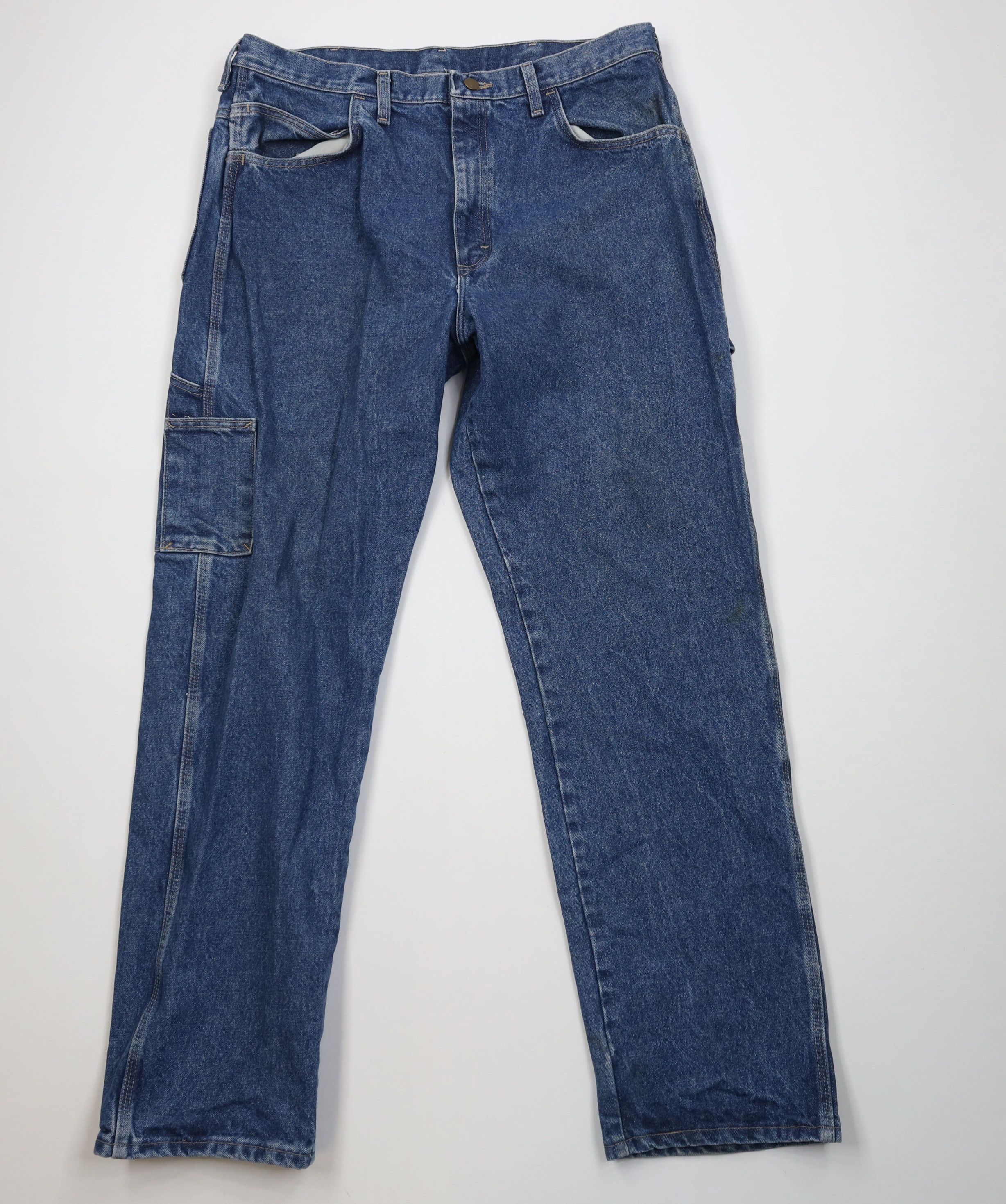 Vintage Bulwark FR Fire Flame Resistant Wide Leg Denim Jeans Blue Size US 38 / EU 54 - 1 Thumbnail