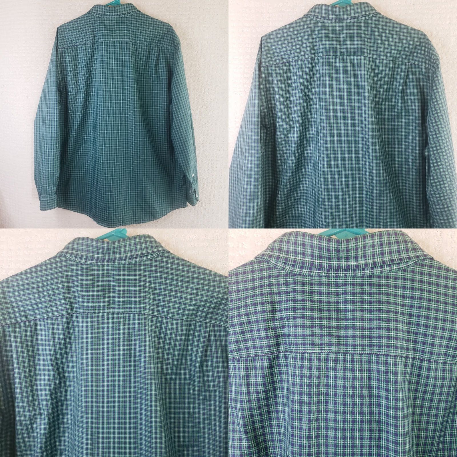 Undercover Over Under Button-Down Shirt XL Non-Iron Blue Green Check Embroidered Dog Logo Jacket/Shirt (Note: Final title revised to fit constraints) Size US XL / EU 56 / 4 - 8 Thumbnail