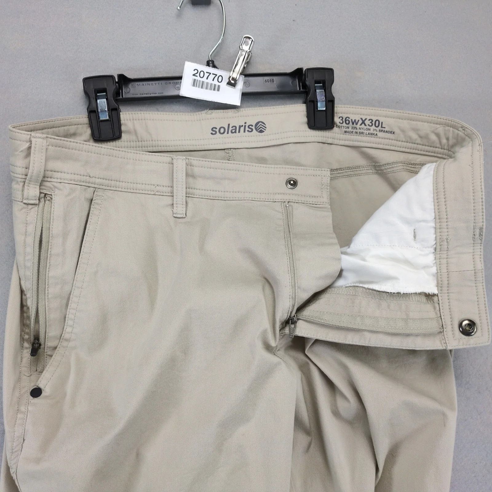 Other Solaris Khaki Hiking Pants Men's 36x30 Zip Pocket Straight Size US 36 / EU 52 - 9 Thumbnail