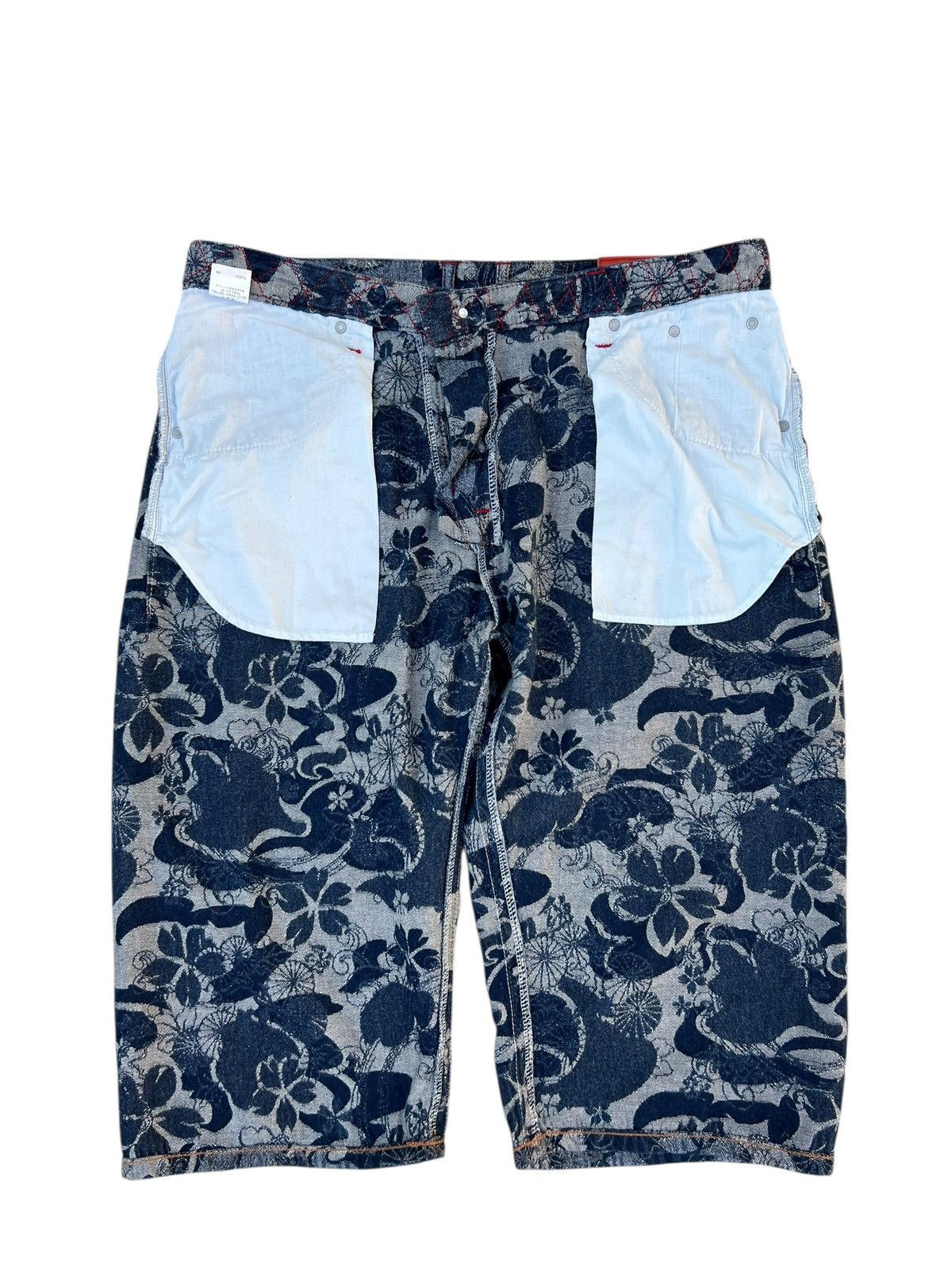 Japanese Brand Nishiki Oriental Brand Japan Embroidery Denim Short Pant Size US 35 - 19 Thumbnail