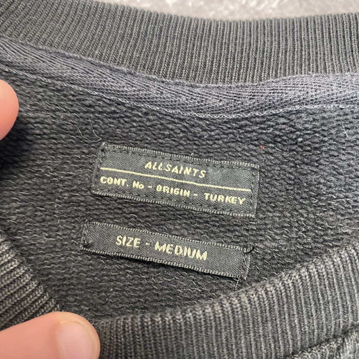 Allsaints Designer All Saints small basic logo faded black sweatshirt Size US M / EU 48-50 / 2 - 13 Thumbnail